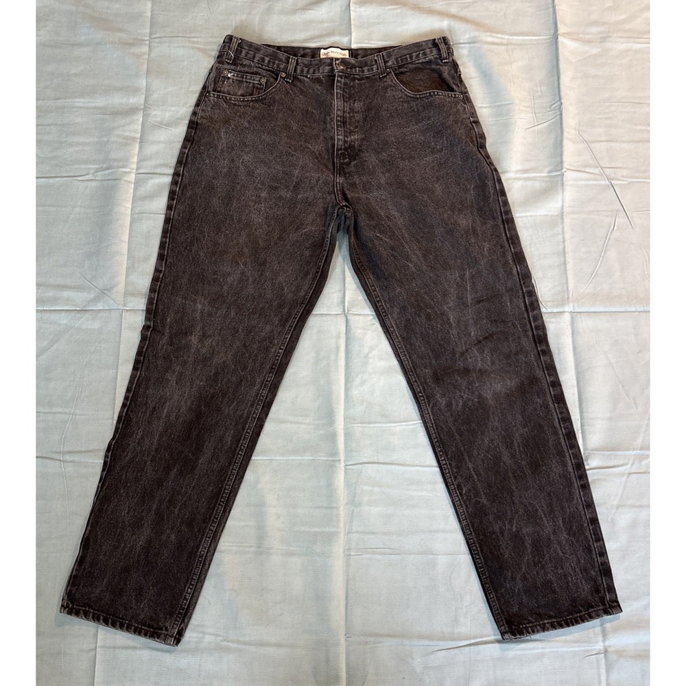 Canyon River Blues Mens Relaxed Tapered Leg Jeans 38x32 Distressed Dark Wash